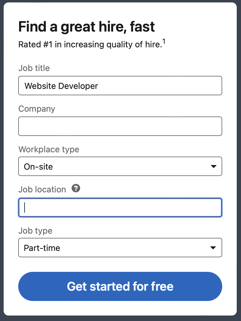 I - LinkedIn Job Form part 1 basic
